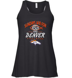 Sundays Are For Jesus and Denver Funny Christian Football Women's Racerback Tank