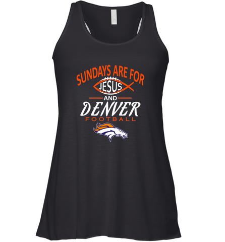 Sundays Are For Jesus and Denver Funny Christian Football Women's Racerback Tank Women's Racerback Tank / Black / XS Women's Racerback Tank - belovedtshirt