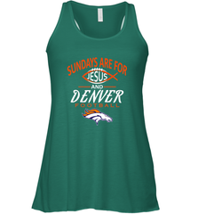 Sundays Are For Jesus and Denver Funny Christian Football Women's Racerback Tank Women's Racerback Tank - belovedtshirt