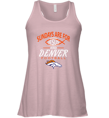 Sundays Are For Jesus and Denver Funny Christian Football Women's Racerback Tank Women's Racerback Tank - belovedtshirt