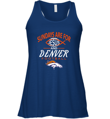 Sundays Are For Jesus and Denver Funny Christian Football Women's Racerback Tank Women's Racerback Tank - belovedtshirt