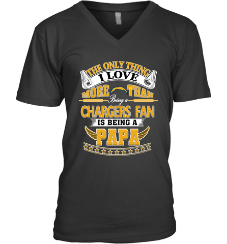 NFL The Only Thing I Love More Than Being A Los Angeles Chargers Fan Is Being A Papa Football Men's V-Neck Men's V-Neck / Black / S Men's V-Neck - belovedtshirt
