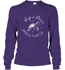 Skip A Straw Save A Turtle Shirt Save The Turtles Long Sleeve T-Shirt Long Sleeve T-Shirt - belovedtshirt