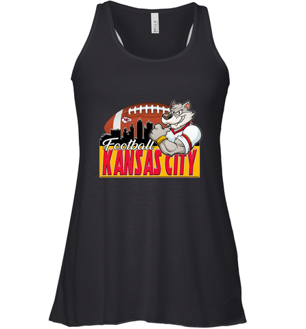 NFL Kansas City Football Logo Skyline Cityscape Women's Racerback Tank Women's Racerback Tank / Black / XS Women's Racerback Tank - belovedtshirt