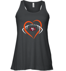 NFL San Francisco Heart Love Football Women's Racerback Tank