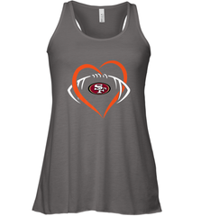 NFL San Francisco Heart Love Football Women's Racerback Tank Women's Racerback Tank - belovedtshirt