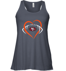NFL San Francisco Heart Love Football Women's Racerback Tank Women's Racerback Tank - belovedtshirt
