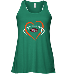 NFL San Francisco Heart Love Football Women's Racerback Tank Women's Racerback Tank - belovedtshirt