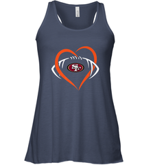 NFL San Francisco Heart Love Football Women's Racerback Tank Women's Racerback Tank - belovedtshirt