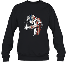 Welder American Flag USA Patriotic Welder Gift Crewneck Sweatshirt Crewneck Sweatshirt - belovedtshirt