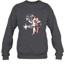 Welder American Flag USA Patriotic Welder Gift Crewneck Sweatshirt Crewneck Sweatshirt - belovedtshirt