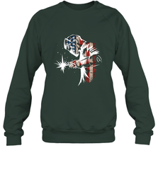 Welder American Flag USA Patriotic Welder Gift Crewneck Sweatshirt Crewneck Sweatshirt - belovedtshirt