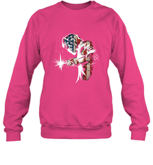 Welder American Flag USA Patriotic Welder Gift Crewneck Sweatshirt Crewneck Sweatshirt - belovedtshirt