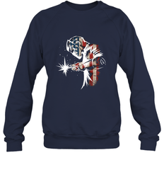 Welder American Flag USA Patriotic Welder Gift Crewneck Sweatshirt
