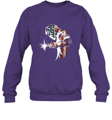 Welder American Flag USA Patriotic Welder Gift Crewneck Sweatshirt Crewneck Sweatshirt - belovedtshirt
