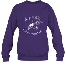 Skip A Straw Save A Turtle Shirt Save The Turtles Crewneck Sweatshirt Crewneck Sweatshirt - belovedtshirt