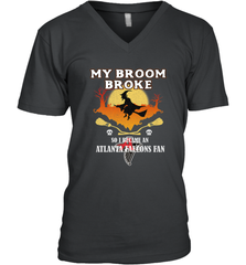 Broom Broke So I Became An Atlanta Falcons Fan  NFL Halloween Costume Men's V-Neck Men's V-Neck - belovedtshirt