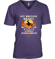 Broom Broke So I Became An Atlanta Falcons Fan  NFL Halloween Costume Men's V-Neck Men's V-Neck - belovedtshirt