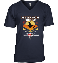 Broom Broke So I Became An Atlanta Falcons Fan  NFL Halloween Costume Men's V-Neck Men's V-Neck - belovedtshirt