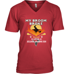 Broom Broke So I Became An Atlanta Falcons Fan  NFL Halloween Costume Men's V-Neck Men's V-Neck - belovedtshirt