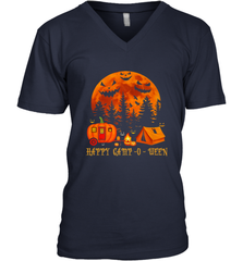 Happy Camp O Ween Funny Camping Halloween Costume Camper RV Men's V-Neck Men's V-Neck - belovedtshirt
