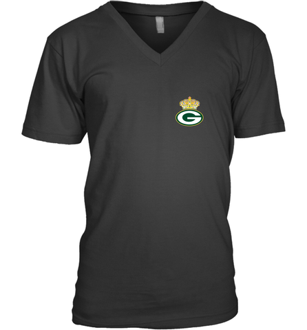 NFL Green Bay Packers Logo Champion Crown 1 Men's V-Neck Men's V-Neck / Black / S Men's V-Neck - belovedtshirt