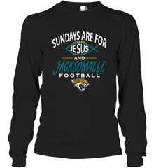 Sundays Are For Jesus and Jacksonville Funny Football Long Sleeve T-Shirt Long Sleeve T-Shirt - belovedtshirt