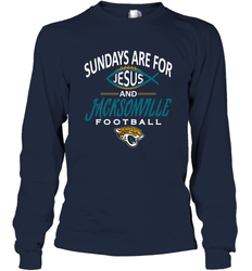 Sundays Are For Jesus and Jacksonville Funny Football Long Sleeve T-Shirt