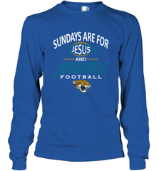 Sundays Are For Jesus and Jacksonville Funny Football Long Sleeve T-Shirt Long Sleeve T-Shirt - belovedtshirt