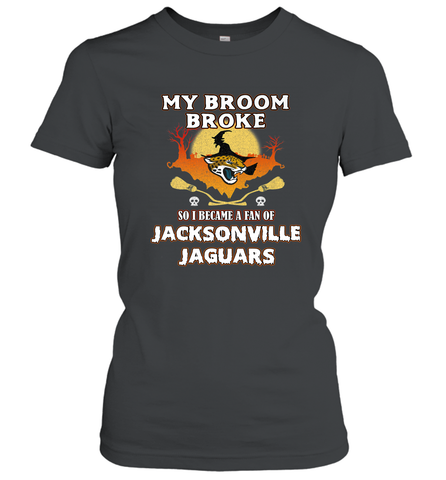 Broom Broke So I Became A Fan of Jacksonville Jaguars NFL Halloween Costume Women's T-Shirt Women's T-Shirt / Black / S Women's T-Shirt - belovedtshirt