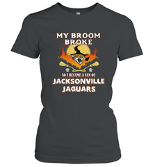Broom Broke So I Became A Fan of Jacksonville Jaguars NFL Halloween Costume Women's T-Shirt Women's T-Shirt - belovedtshirt