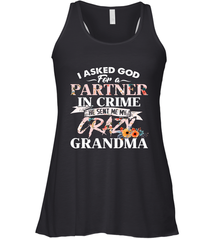 Crazy Grandma design Women's Racerback Tank Women's Racerback Tank / Black / XS Women's Racerback Tank - belovedtshirt