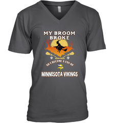 Broom Broke So I Became A Fan of Minnesota Viking NFL Halloween Costume Men's V-Neck Men's V-Neck - belovedtshirt