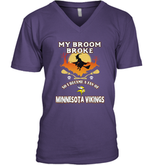 Broom Broke So I Became A Fan of Minnesota Viking NFL Halloween Costume Men's V-Neck Men's V-Neck - belovedtshirt