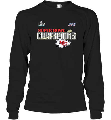 Youth Kansas City Chiefs NFL Pro Line by Fanatics Super Bowl LIV Champions Trophy Long Sleeve T-Shirt Long Sleeve T-Shirt / Black / S Long Sleeve T-Shirt - belovedtshirt