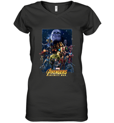 Marvel Avengers Infinity War Neon Team 2 Women's V-Neck T-Shirt
