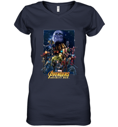 Marvel Avengers Infinity War Neon Team 2 Women's V-Neck T-Shirt