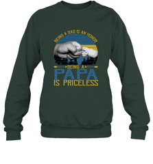 Being A Dad Is An Honor Being Papa Is Priceless Grandpa t Crewneck Sweatshirt Apparel - belovedtshirt