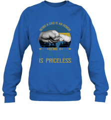 Being A Dad Is An Honor Being Papa Is Priceless Grandpa t Crewneck Sweatshirt Apparel - belovedtshirt