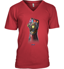Marvel Avengers Endgame Infinity Stone Gauntlet Color Logo Men's V-Neck Men's V-Neck - belovedtshirt