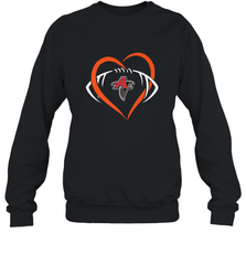 NFLAtlanta Falcons Heart Love Football Crewneck Sweatshirt Crewneck Sweatshirt - belovedtshirt