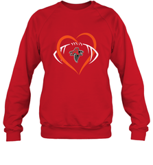 NFLAtlanta Falcons Heart Love Football Crewneck Sweatshirt Crewneck Sweatshirt - belovedtshirt