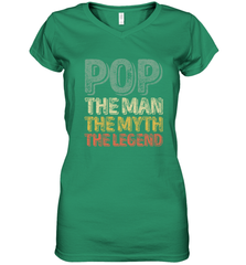 Pop The Man The Myth The Legend Father's Day Women's V-Neck T-Shirt Women's V-Neck T-Shirt - belovedtshirt