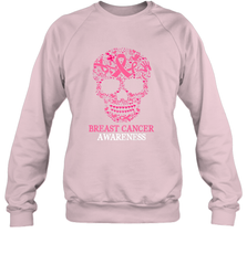 Tattoo Skull Halloween Breast Cancer Awareness Crewneck Sweatshirt Crewneck Sweatshirt - belovedtshirt