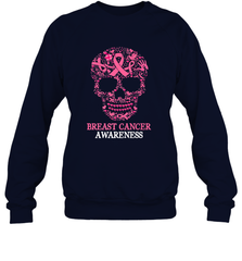 Tattoo Skull Halloween Breast Cancer Awareness Crewneck Sweatshirt Crewneck Sweatshirt - belovedtshirt