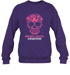 Tattoo Skull Halloween Breast Cancer Awareness Crewneck Sweatshirt Crewneck Sweatshirt - belovedtshirt
