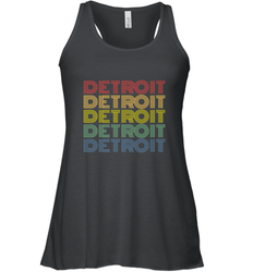 Vintage 1980s Style Detroit Michigan Women's Racerback Tank
