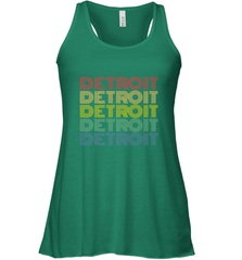 Vintage 1980s Style Detroit Michigan Women's Racerback Tank Women's Racerback Tank - belovedtshirt