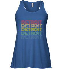 Vintage 1980s Style Detroit Michigan Women's Racerback Tank Women's Racerback Tank - belovedtshirt
