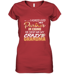 Crazy Grandma Partner in crime Women's V-Neck T-Shirt Women's V-Neck T-Shirt - belovedtshirt